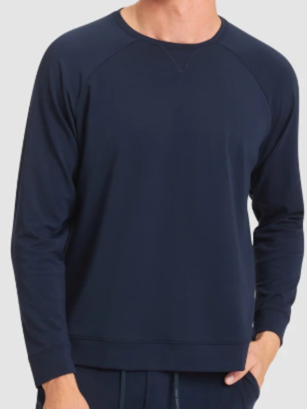 Cozy Earth Crew Mens 2XL Blue Bamboo Top Long Sleeve Lounge NWT